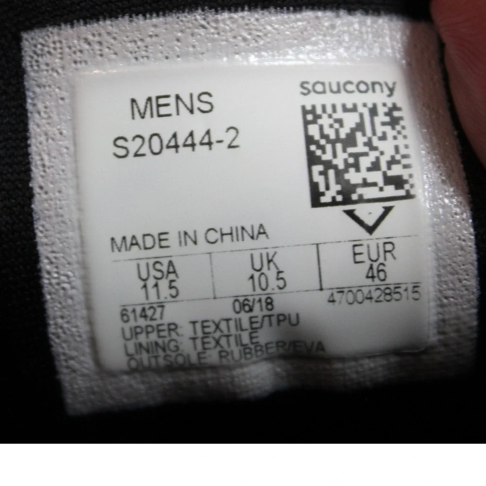 Saucony‎ Ride ISO Mens Running Shoes Black White S20444-2 Size 11.5